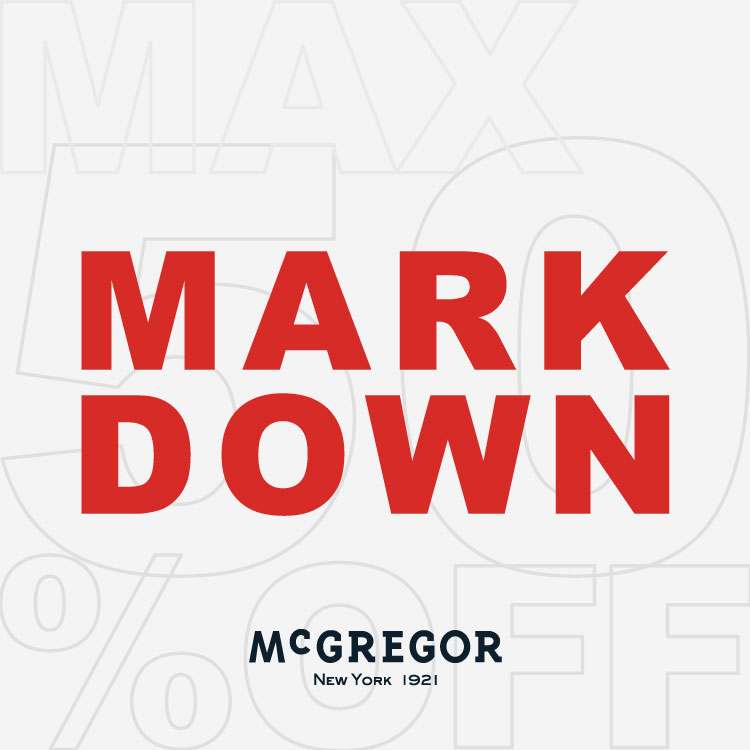 McGREGOR�i�}�b�N���K�[�j�̃V���b�v�j���[�X�u�yMcGREGOR�z�v���C�X�_�E���I����ɂ����߂₷���Ȃ�܂����B�v