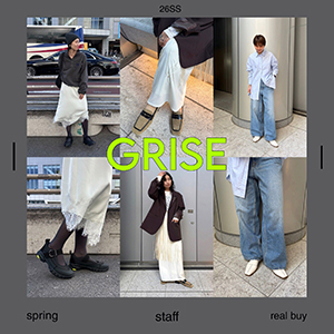 LE TALON�i���^�����j�̃V���b�v�j���[�X�uGRISE | �V���[�Y����tmood���B�X�܃X�^�b�t�̏t�ꑫ�ڃ��A���o�C�́H �v