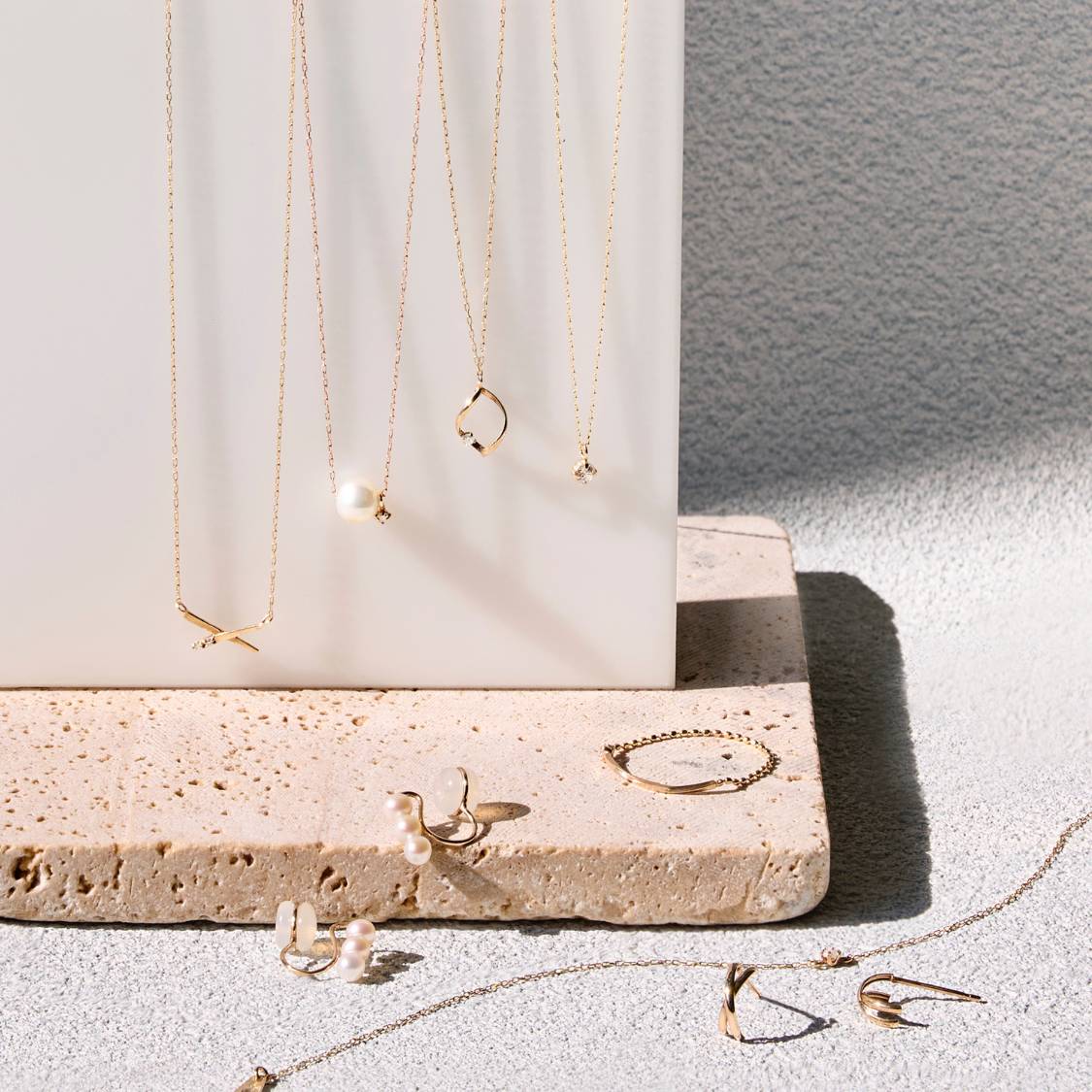 K10】クロスラインアメリカンピアス/BOX付き（ピアス（両耳用