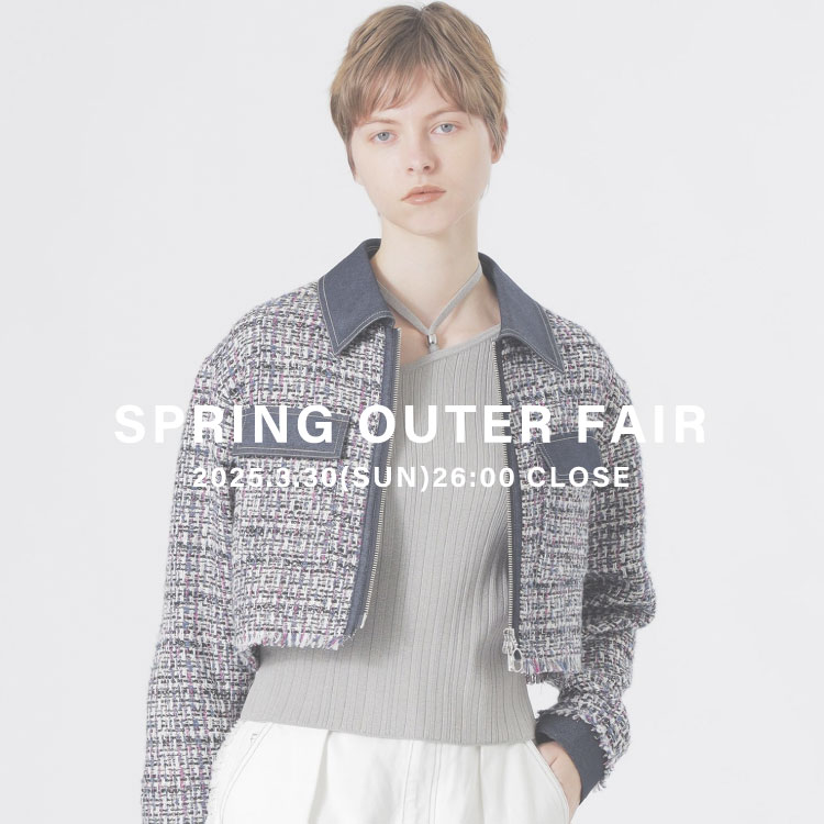 セール】【SPRING FAIR期間限定】クロップドツイードブルゾン セール】【SPRING FAIR期間限定】クロップドツイードブルゾン