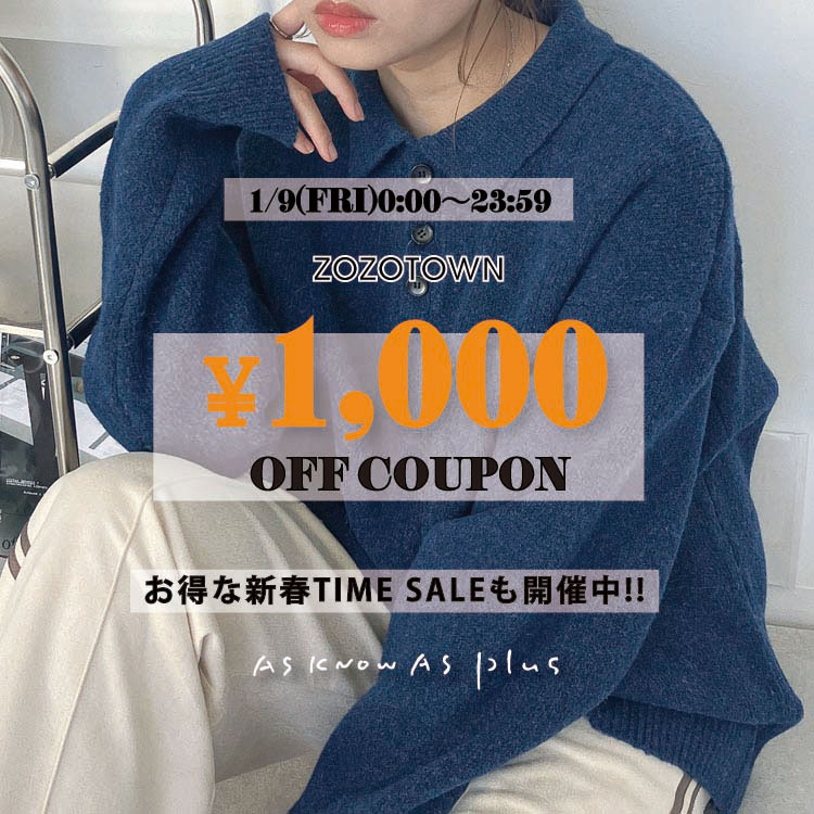 AS KNOW AS PLUS�i�A�Y�m�D�A�Y�v���X�j�̃V���b�v�j���[�X�u�y�{������!!\1000�N�[�|���z���yZOZO �V�tTIMESALE�z�J�Ò�!!!!�v