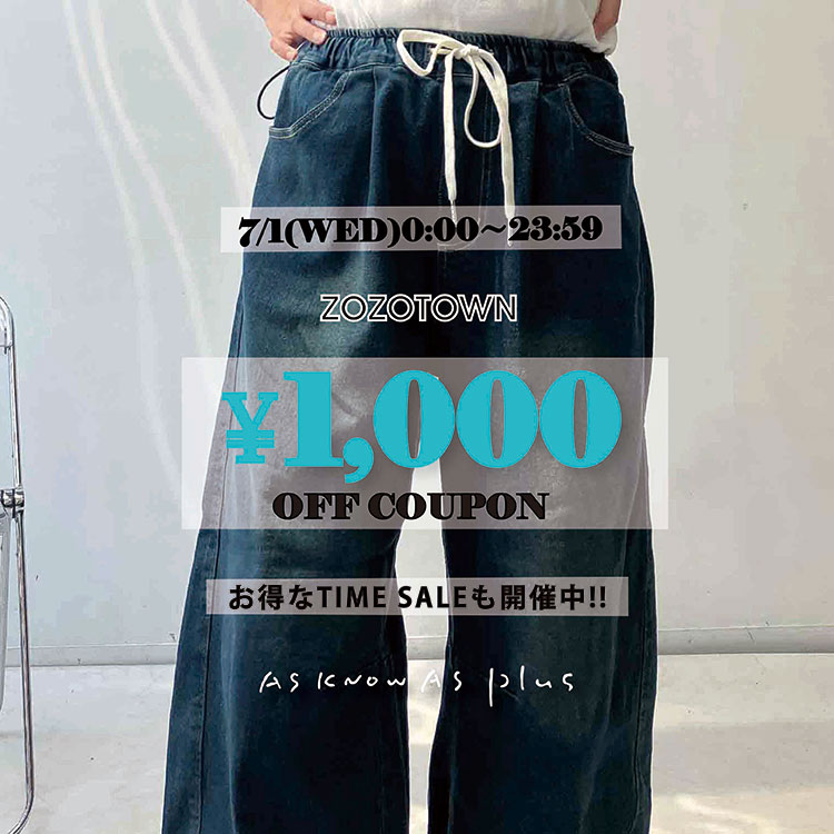 AS KNOW AS PLUS�i�A�Y�m�D�A�Y�v���X�j�̃V���b�v�j���[�X�u�y�{������!!\1000�N�[�|���z���yZOZO TIMESALE�z�J�Ò�!!!!�v