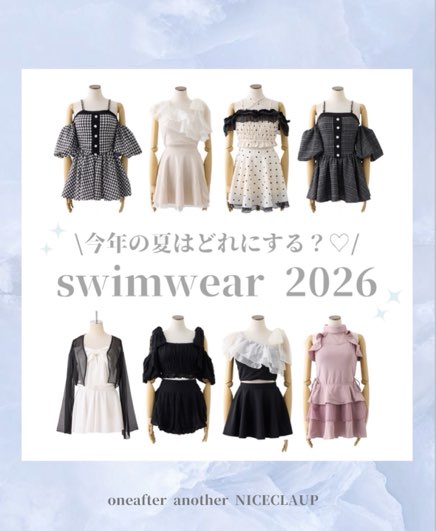 セール】swimwear/肩リボンワンショルダー/3点セット（水着）｜one