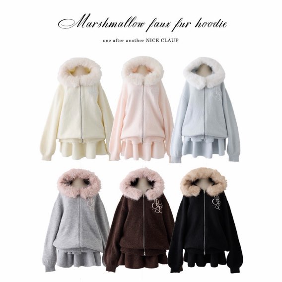 セール】【Premium order】マシュマロフェイクファーパーカー(ニット セール】【Premium order】マシュマロフェイクファーパーカー(ニット