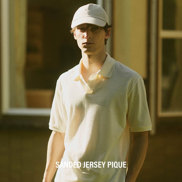 three dots�i�X���[�h�b�c�j�̃V���b�v�j���[�X�uSANDED JERSEY PIQUE�v