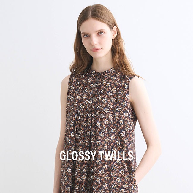 three dots�i�X���[�h�b�c�j�̃V���b�v�j���[�X�u PRE FALL IN GLOSSY TWILLS�v
