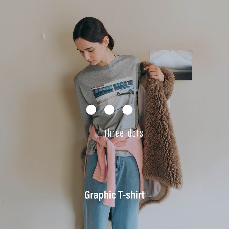three dots�i�X���[�h�b�c�j�̃V���b�v�j���[�X�u Graphic long sleeve tee�v
