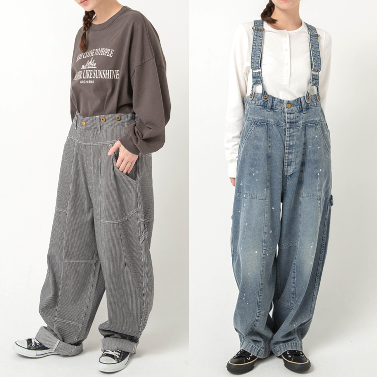 O0761 フレンチワークのサスペンダーチョアパンツ（サロペット