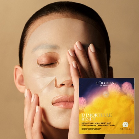 L'OCCITANE�i���N�V�^���j�̃V���b�v�j���[�X�u�y�V���i�z��p���e�t����t�F�C�X�V�[�g�}�X�N�o��B�����[������15���ŁA�P���┧�ցB�v