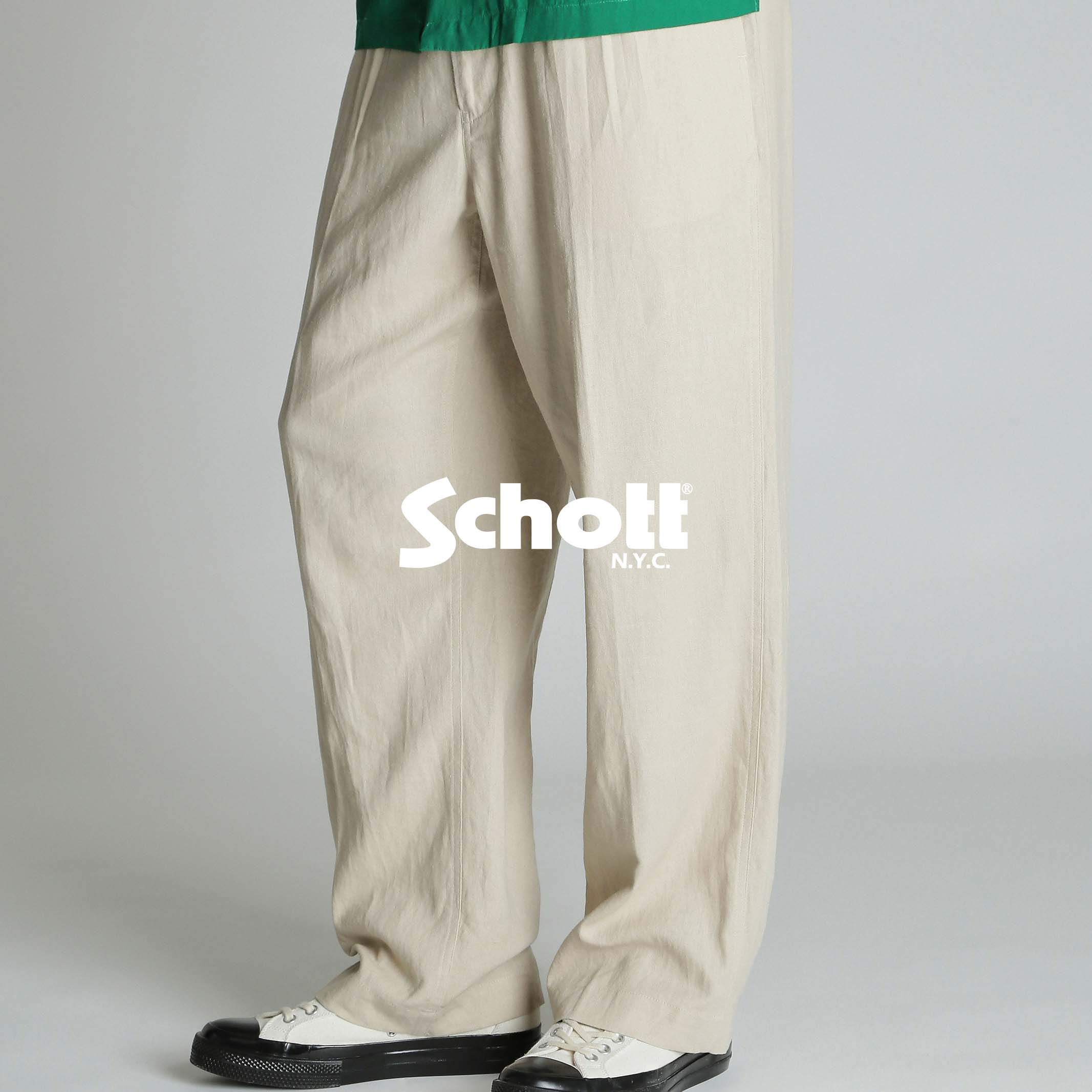 Schott/ショット/TC DOUBLE PLEATED WIDE PANTS/ティーシー 2タック