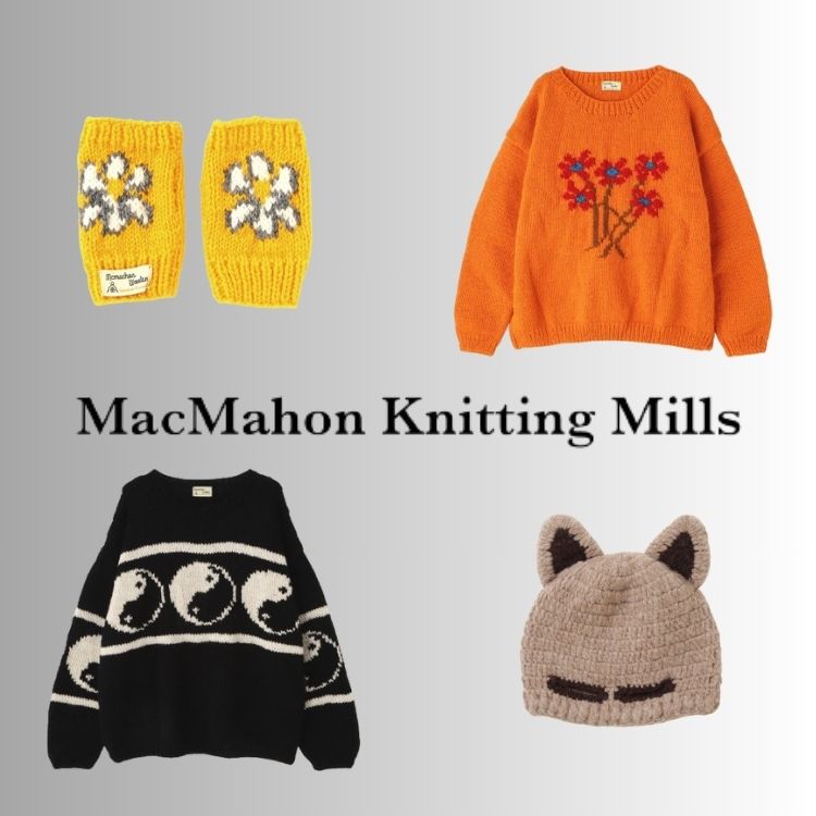 MacMahon Knitting 弱けれ Mills Crew Neck Knit-5 Flowers／ビーバー（BEAVER）