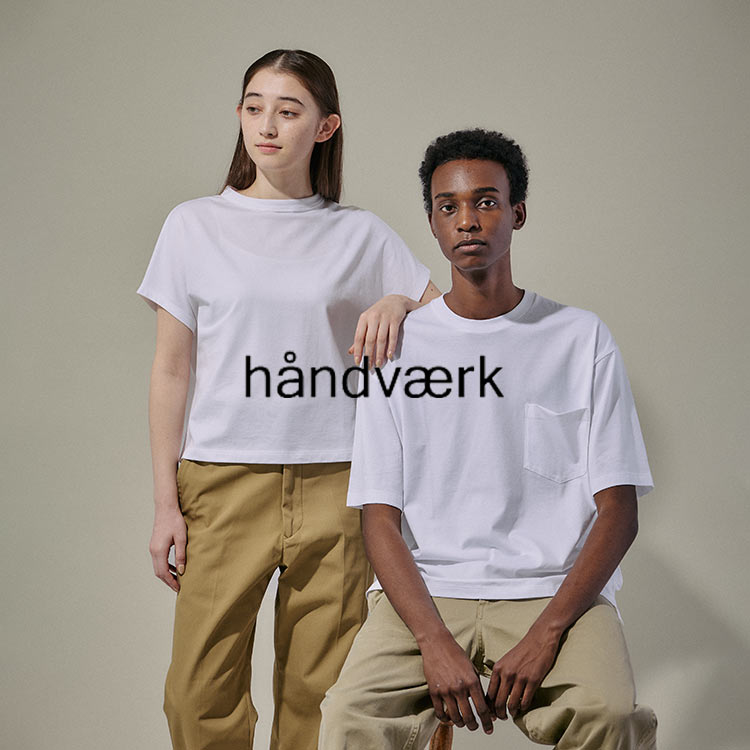 HANDVAERK（ハンドバーク） キャップスリーブ Tシャツ