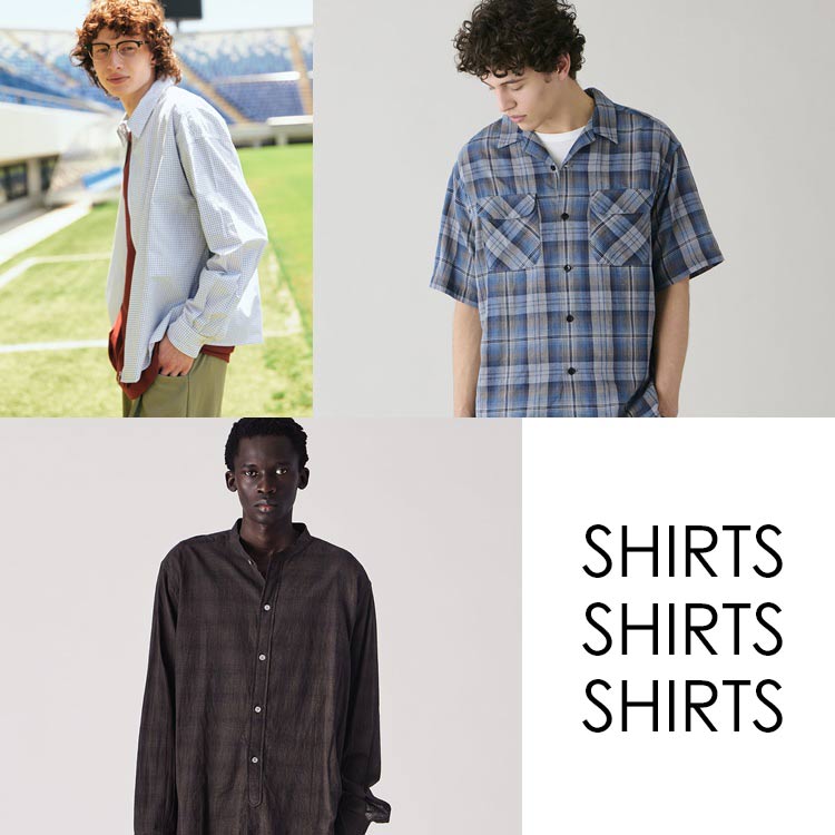 Gymphlex | コットンポプリン ストライプ 長袖ギャザーシャツ MEN