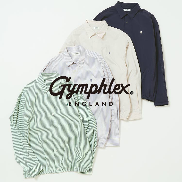 Gymphlex | コットン ストライプ 長袖ギャザーシャツ MEN（シャツ
