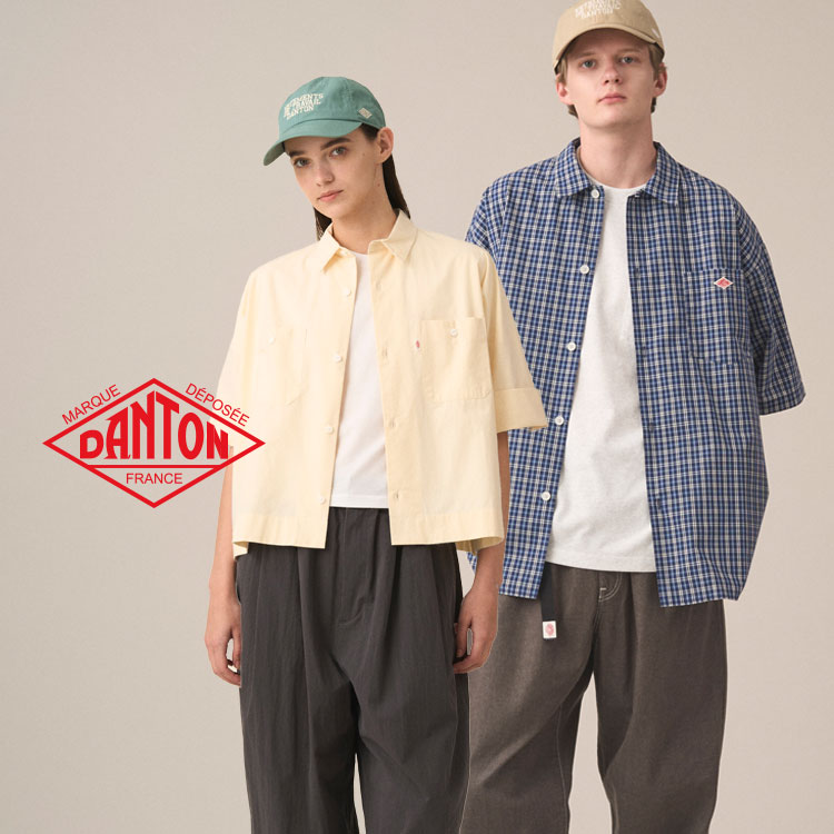 ダントン コットンリネン カバーオールシャツ DANTON | コットンリネン カバーオールシャツ MEN（カバーオール