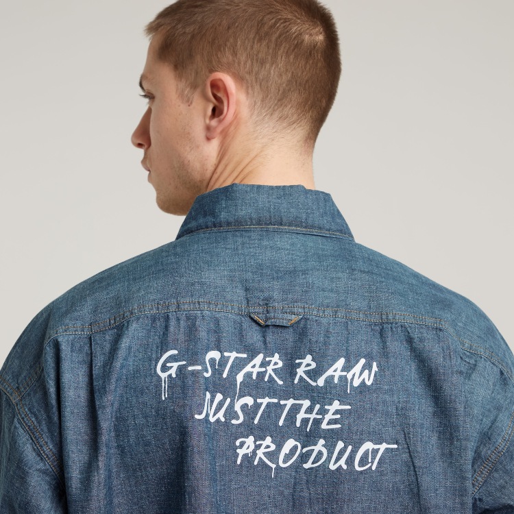 G-STAR RAWiW[X^[EDj̃Vbvj[XuI[o[TCY̎gVcWPbgBp[J[XEFbg̏ォ炴ƁByG-STARzv