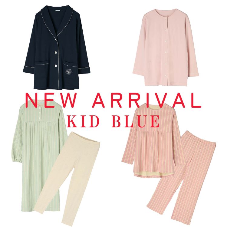 お色濃紺ネイビーKID BLUE キッドブルー セットアップ カシミヤ 新品