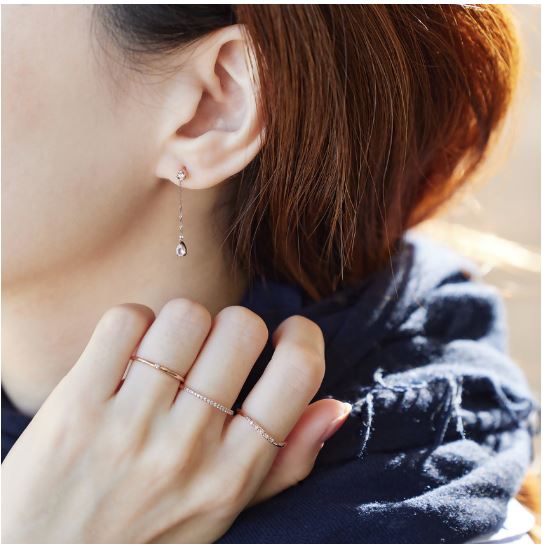 淡水パール ダブルキャッチ チェーンピアス（ピアス（両耳用