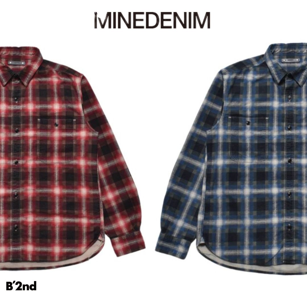 B'2nd�i�r�[�Z�J���h�j�̃V���b�v�j���[�X�uMINEDENIM Plaid Print Flannel Work SH���ׁv