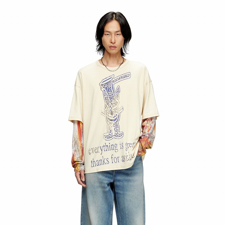 メンズ Tシャツ ブリーチ加工（Tシャツ/カットソー）｜DIESEL