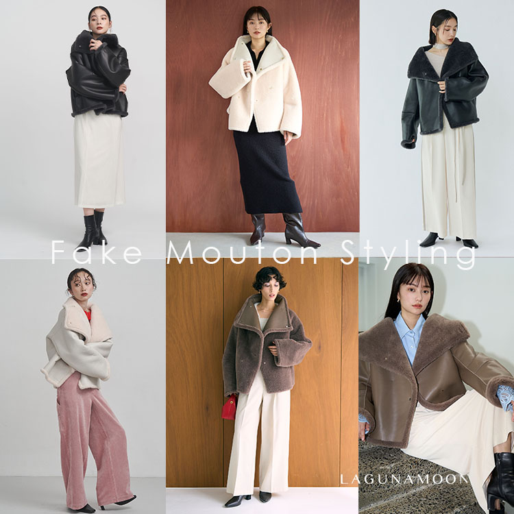 LAGUNAMOONiOi[j̃Vbvj[Xuy FAKE MOUTON STYLING zv