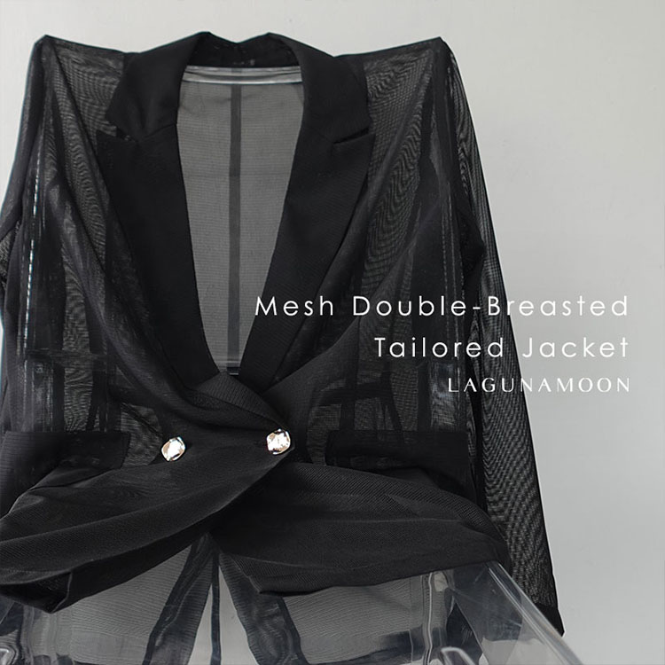 LAGUNAMOON�i���O�i���[���j�̃V���b�v�j���[�X�u�y Mesh Double-Breasted Tailored Jacket �z �v