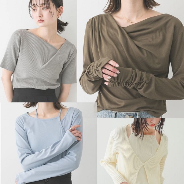 セール】アシンメトリーカットトップ（Tシャツ/カットソー