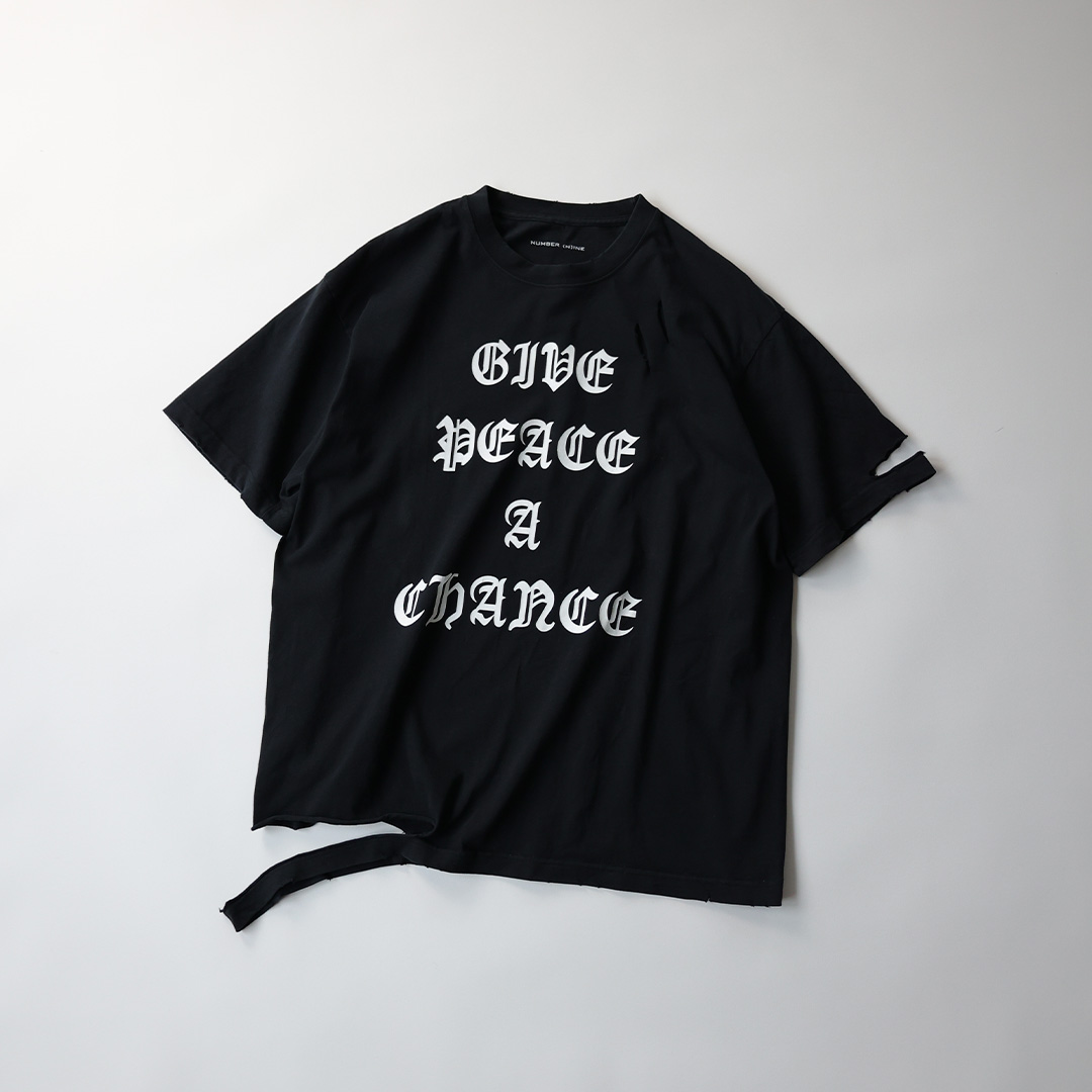 GIVE PEACE A CHANCE DAMAGE T-SHIRT（Tシャツ/カットソー）｜NUMBER 
