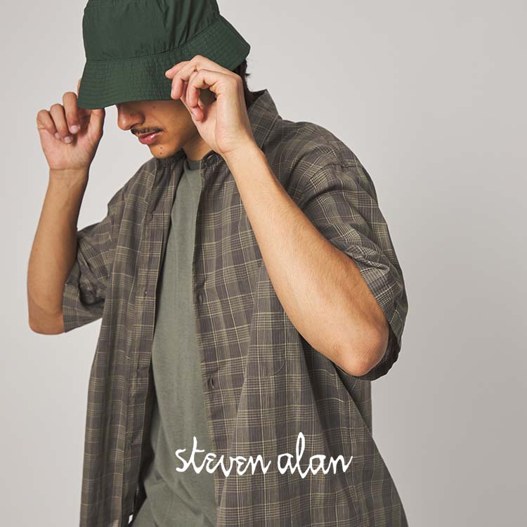 セール】＜Steven Alan＞ シボチェック レギュラーカラー ショート