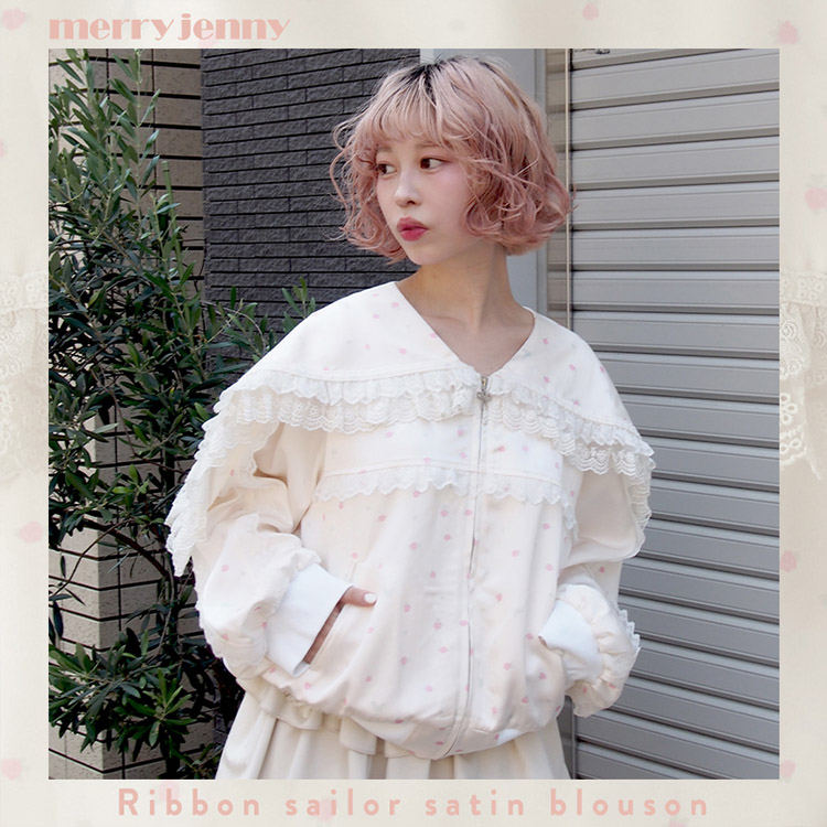 merry jenny レースribbonギャザーブルゾン レースribbonギャザーブルゾン｜メリージェニー（merry jenny