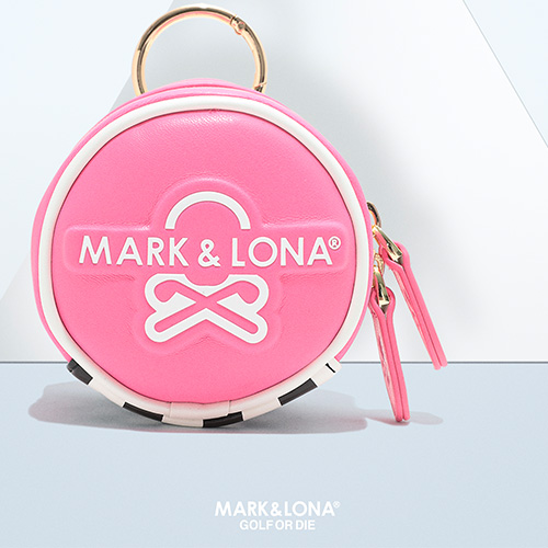 MARK&LONA マークアンドロナ　ポーチ MARK&LONA マークアンドロナ ポーチ ピンク×白 ハート柄 バッグ