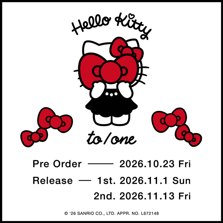 to/one(トーン)の「【10月23日 先行予約開始】to/one×Hello Kitty 2026 HOLIDAY Collection」