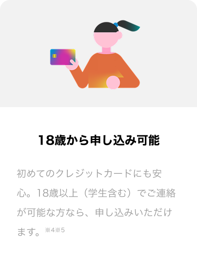 18歳から申し込み可能 ※4※5