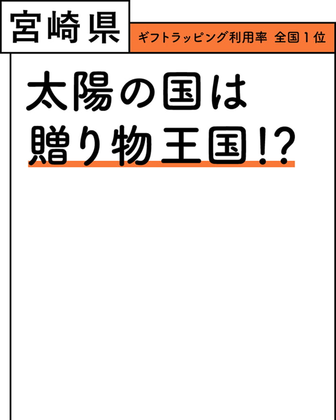 宮崎県 ギフトラッピング利用率 全国1位 太陽の国は贈り物王国！？