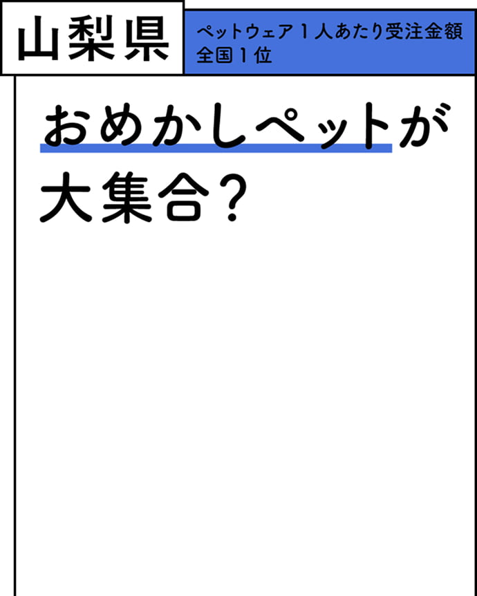 山梨県 ペットウェア1人あたり受注金額 全国1位 おめかしペットが大集合？