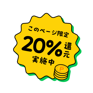 このページ限定20%還元実施中